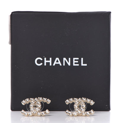 Chanel Crystal CC Earrings Gold 5 of 5