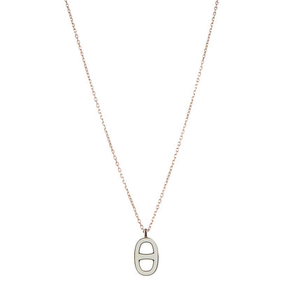 Hermes Laquered Iliade Pendant Necklace Ecru 1 of 6