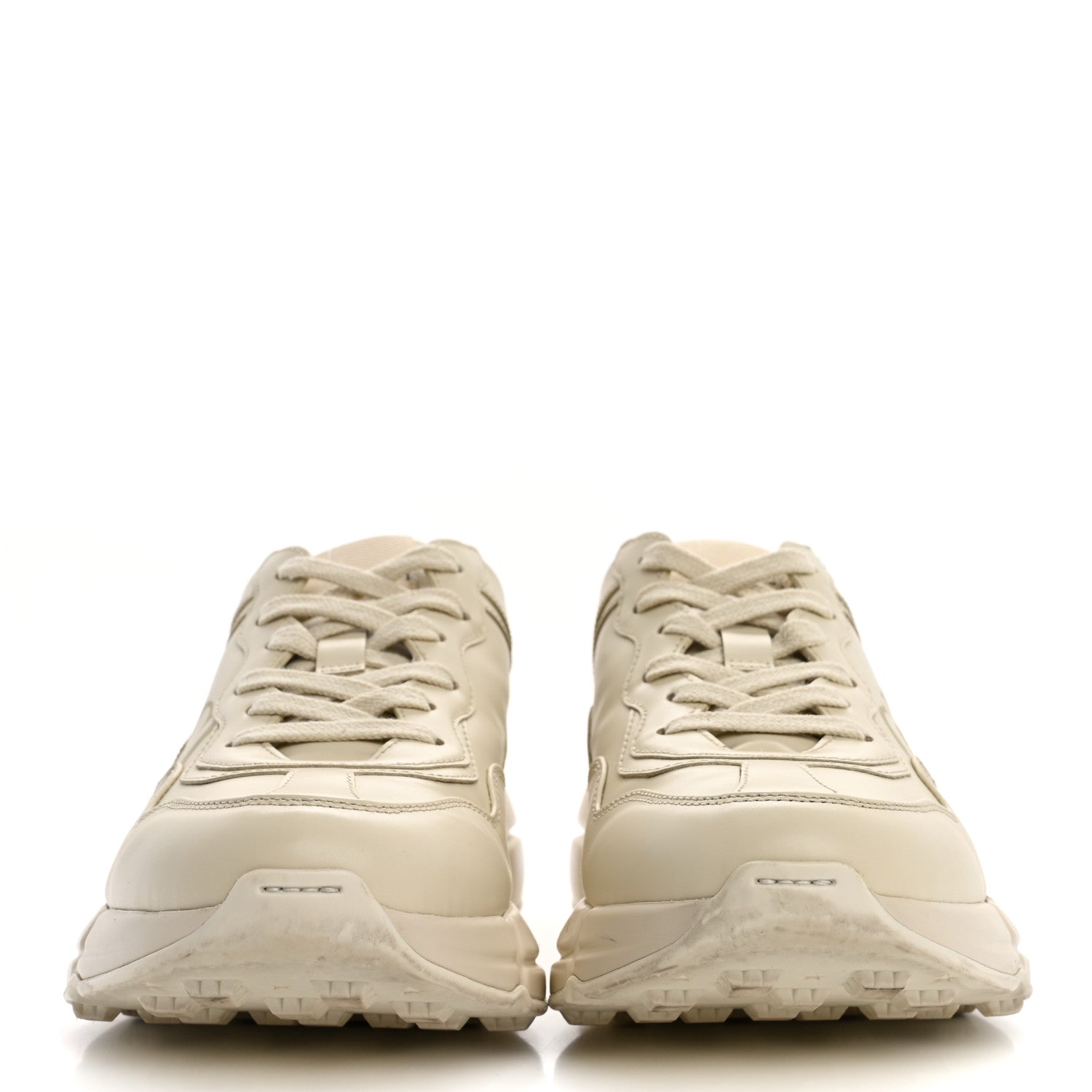 Gucci Calfskin Logo Womens Rhyton Sneakers 37 Ivory 3 of 10