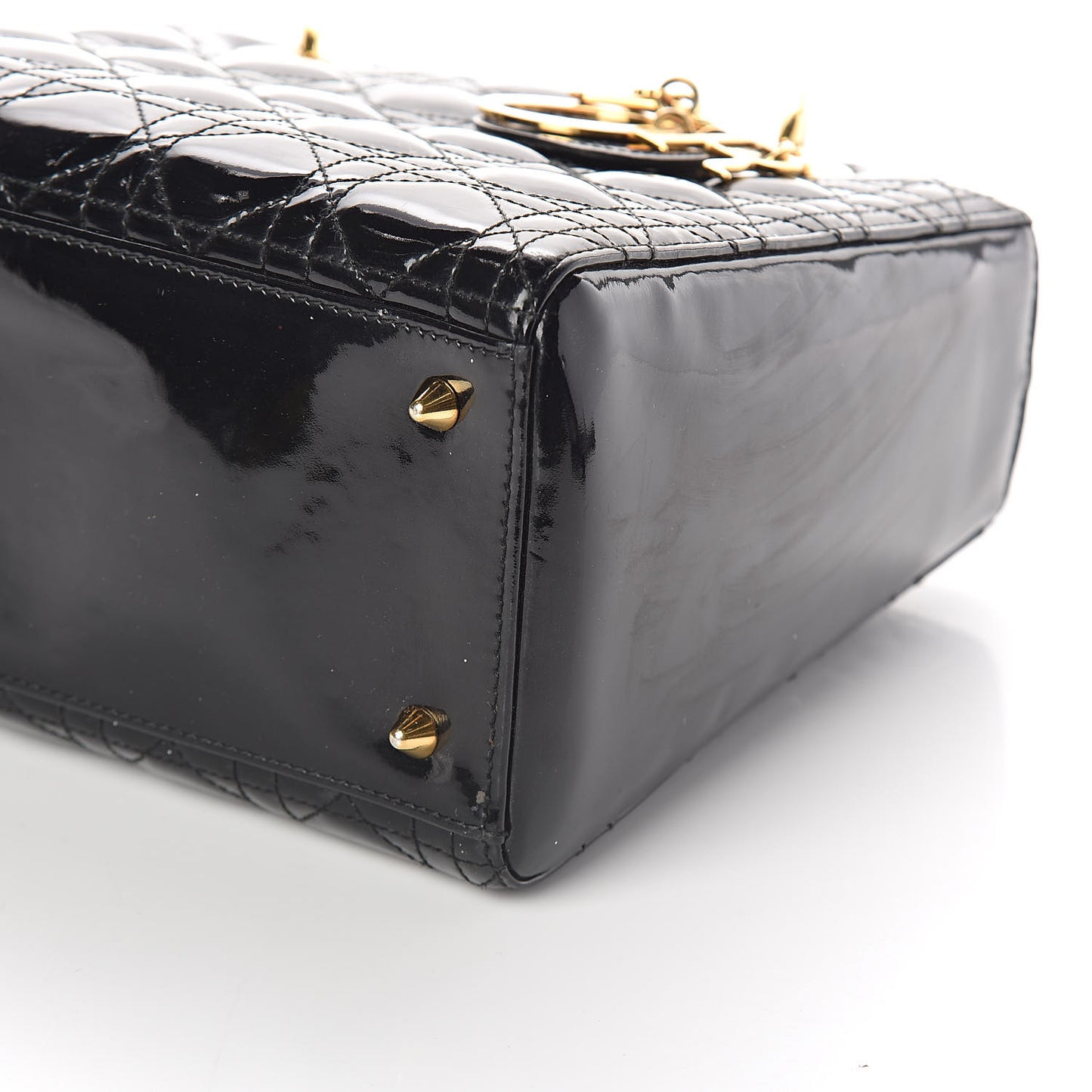 Patent Cannage Medium Lady Dior Black
