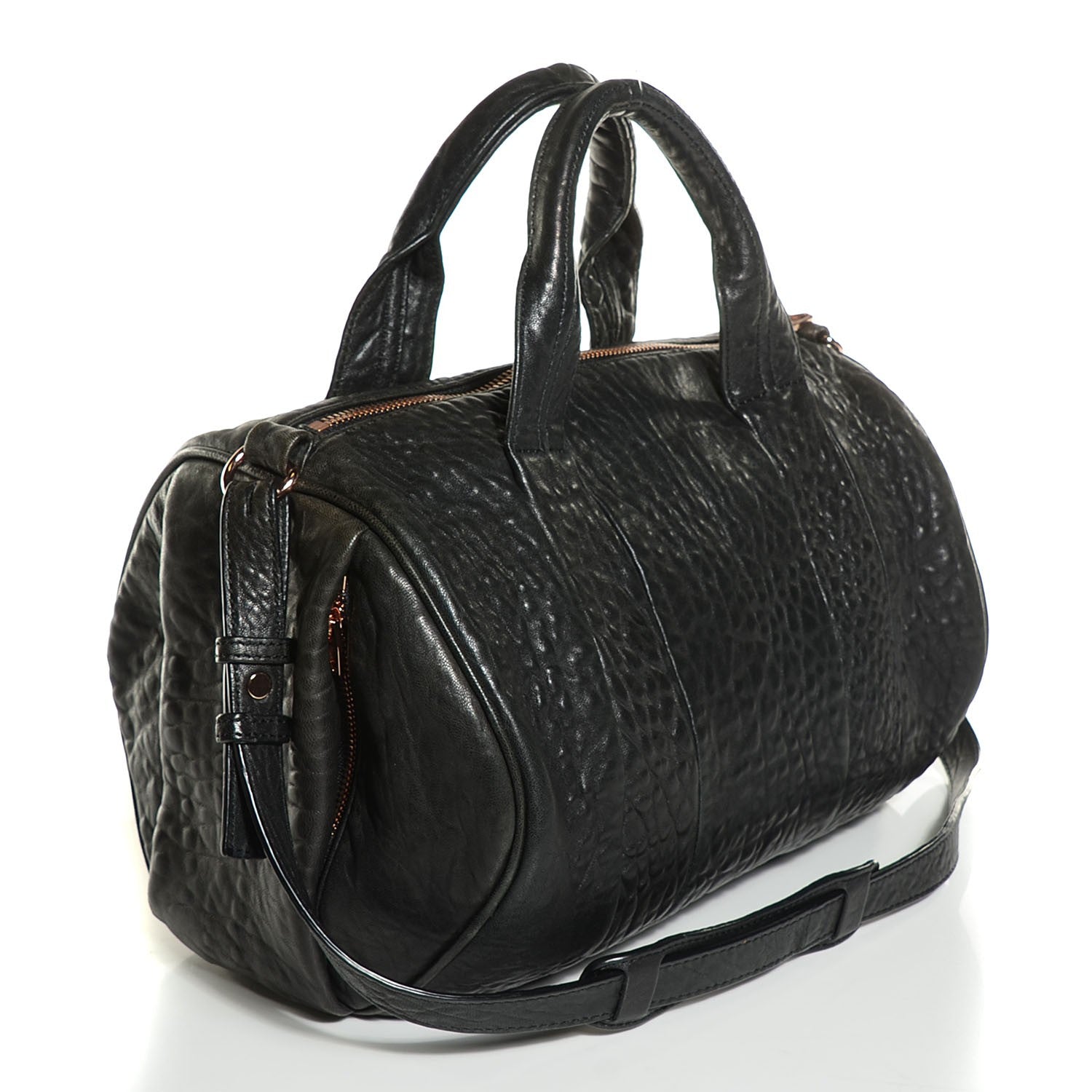Alexander Wang Pebbled Lambskin Rocco Black Rose Gold Hardware 3 of 6