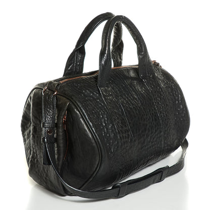 Alexander Wang Pebbled Lambskin Rocco Black Rose Gold Hardware 3 of 6