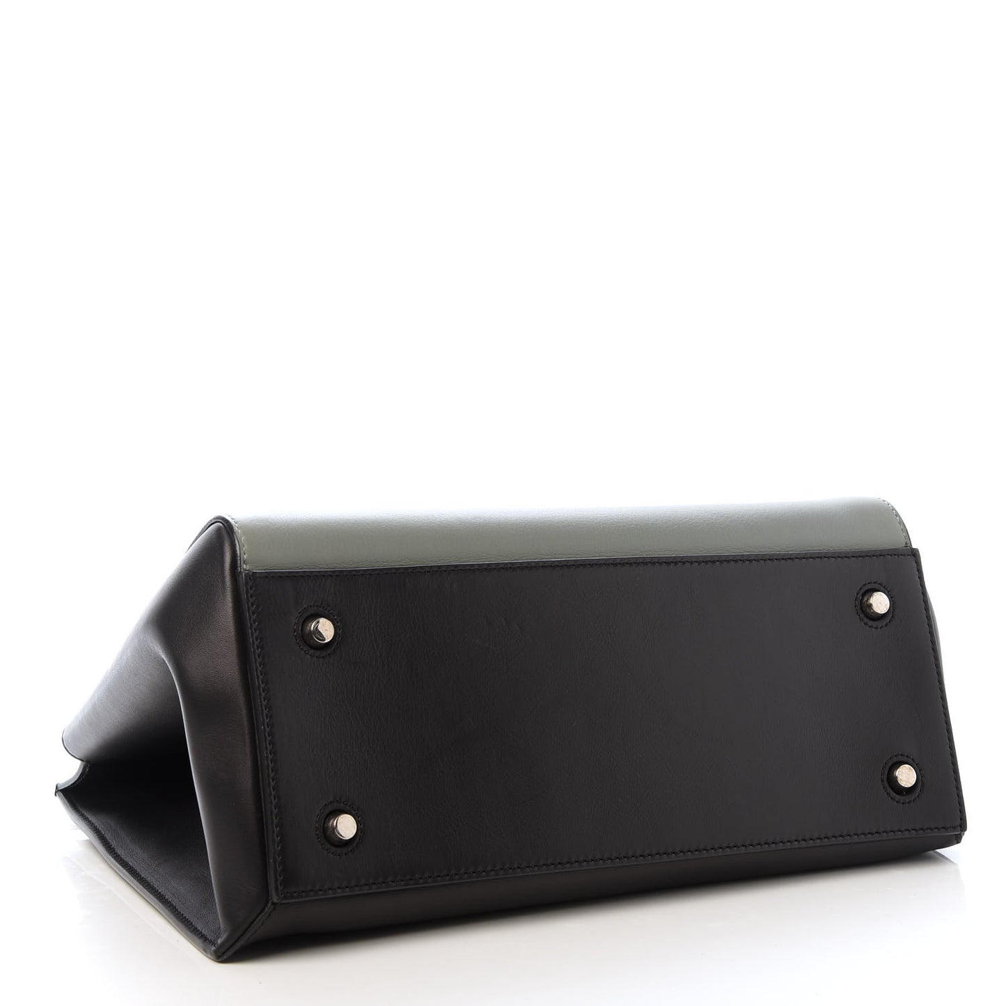Calfskin Medium Bi-Color Edge Shoulder Bag Almond