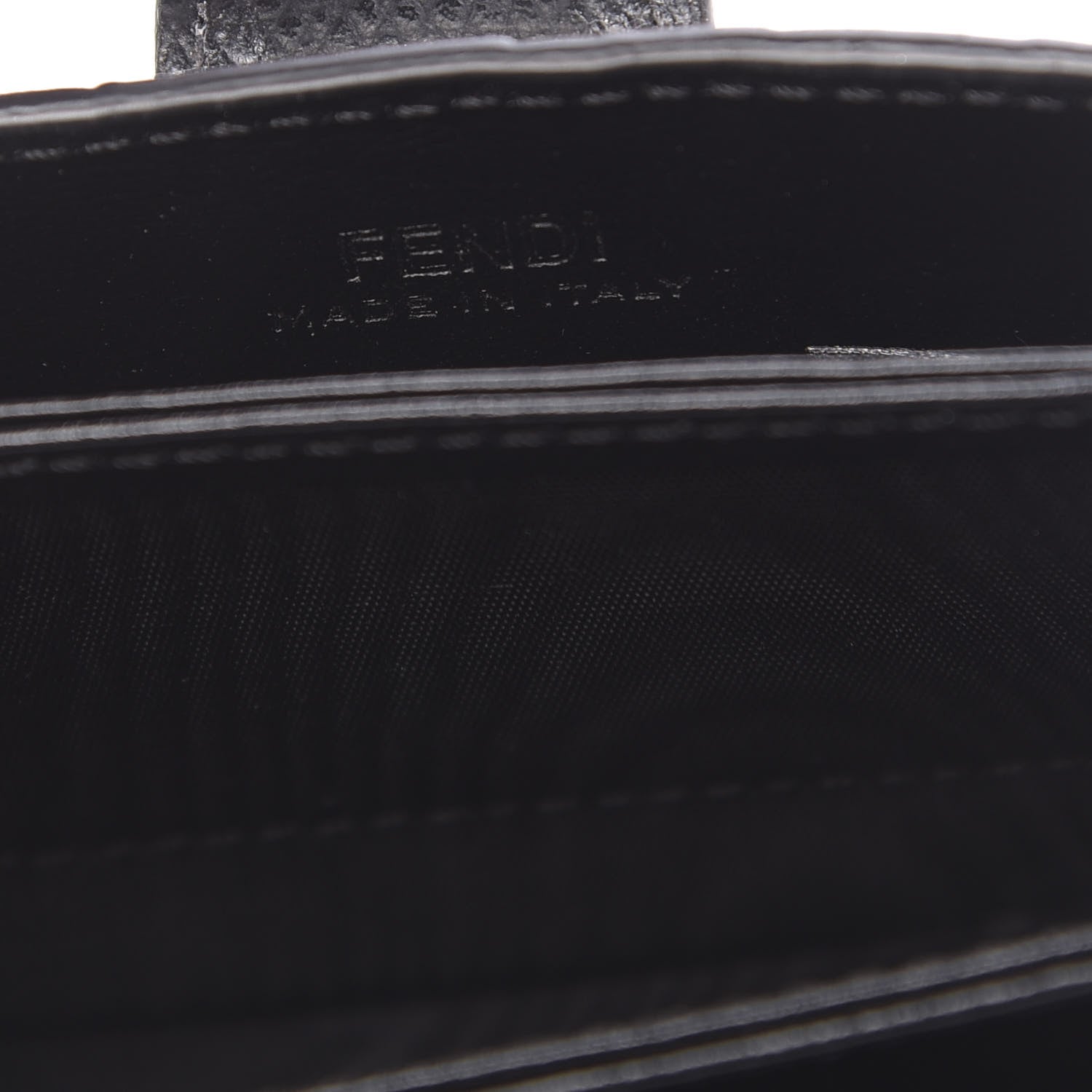Fendi Vitello Cruise F is Fendi Bi-Color FF 1974 Embossed Gusseted Card Holder Maya Black 6 of 6