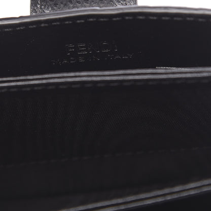 Fendi Vitello Cruise F is Fendi Bi-Color FF 1974 Embossed Gusseted Card Holder Maya Black 6 of 6