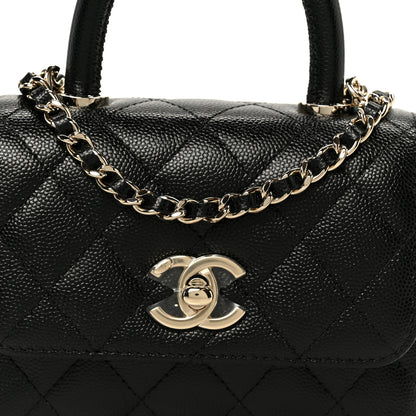 Chanel Caviar Quilted Coco Handle Clutch With Chain Black 9 of 12