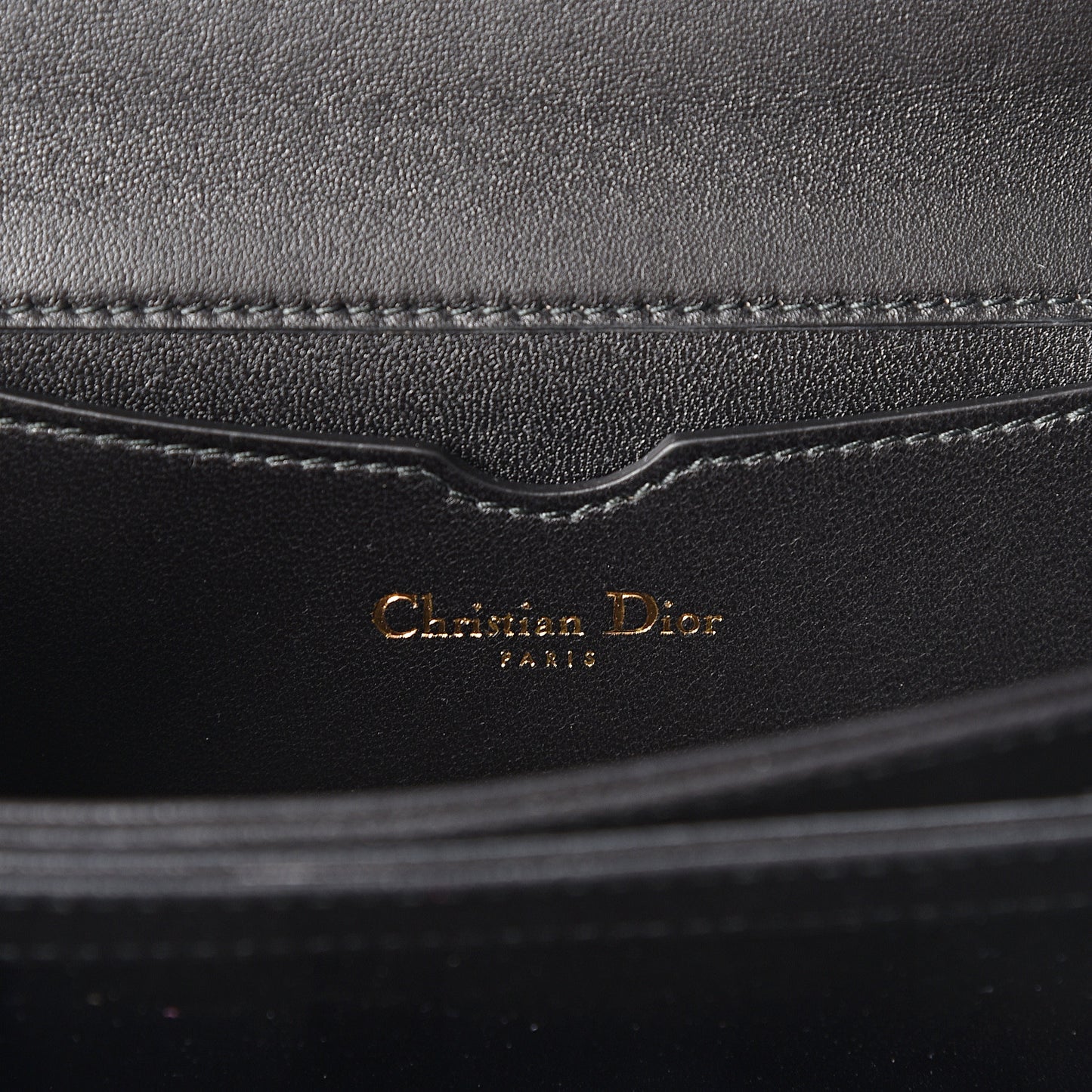 Lambskin Embroidered C'est I Feel Blue Clutch Black