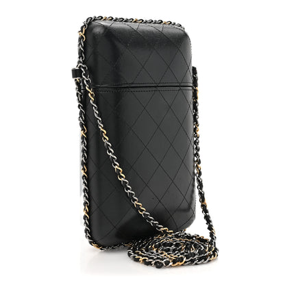 Chanel Lambskin Quilted Chain Around Phone Holder Black 3 of 12