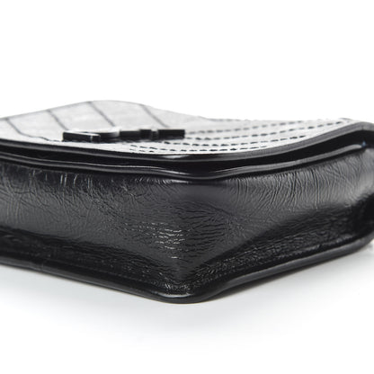 Saint Laurent Crinkled Calfskin Matelasse Monogram Niki Chain Wallet Black 10 of 10