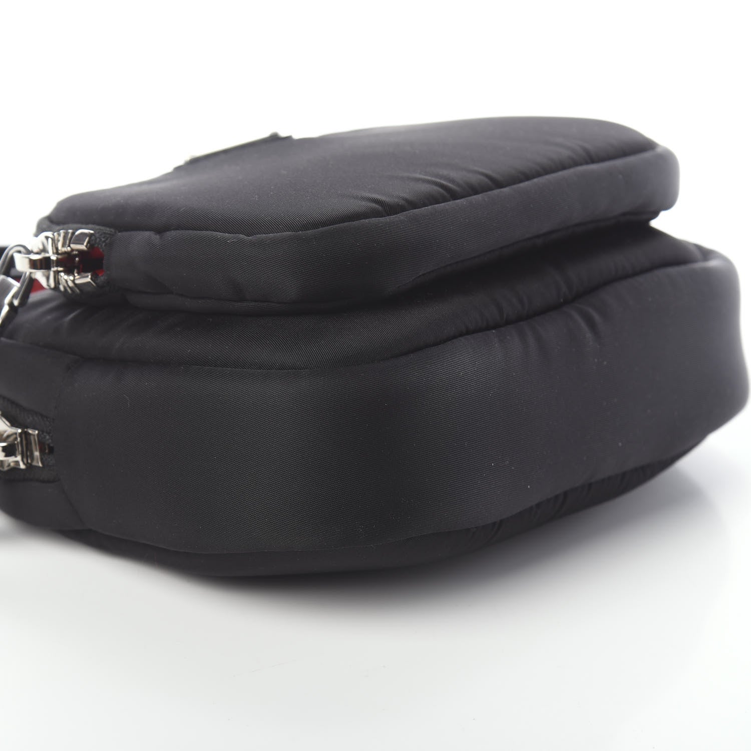 Prada Tessuto Nylon Pocket Wristlet Pouch Black Fuoco 6 of 7