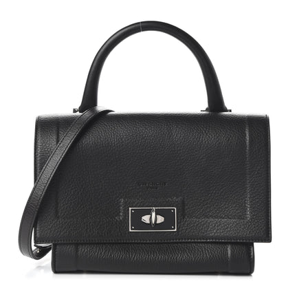 Givenchy Grained Calfskin Mini Shark Lock Satchel Black 1 of 9