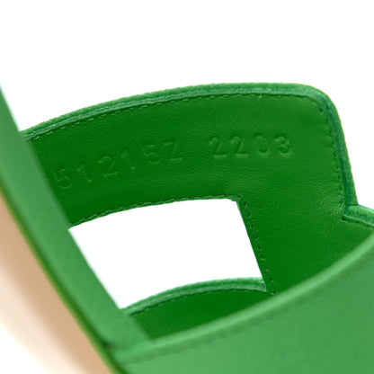 Hermes Epsom Oasis Sandals 38.5 Vert Pomme 8 of 9
