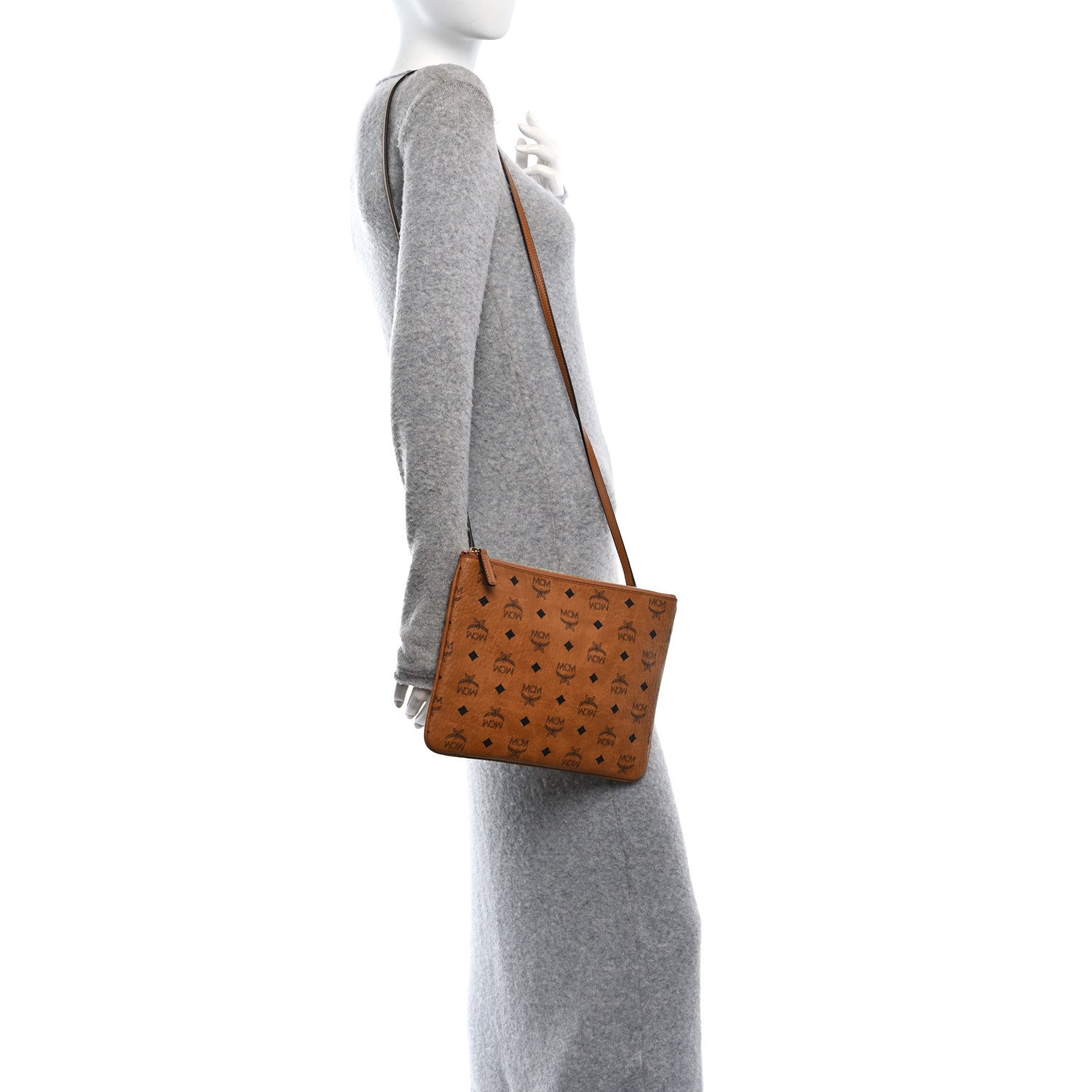 MCM Visetos Original Medium Pouch Cognac 2 of 10