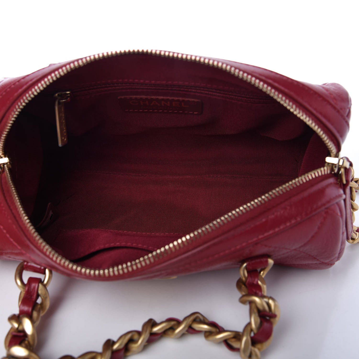 Chanel Shiny Lambskin Quilted Small Fashion Therapy Bowling Bag Red 5 of 10