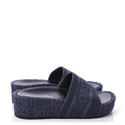 Christian Dior Oblique Denim D-Way Platform Sandal 38 Blue 4 of 9
