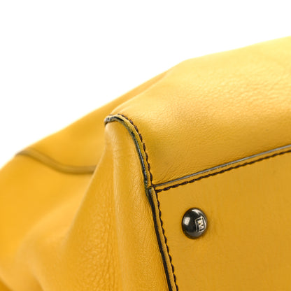 Fendi Vitello Zucca Large Peekaboo Iconic Satchel Yellow Tobacco 9 of 12