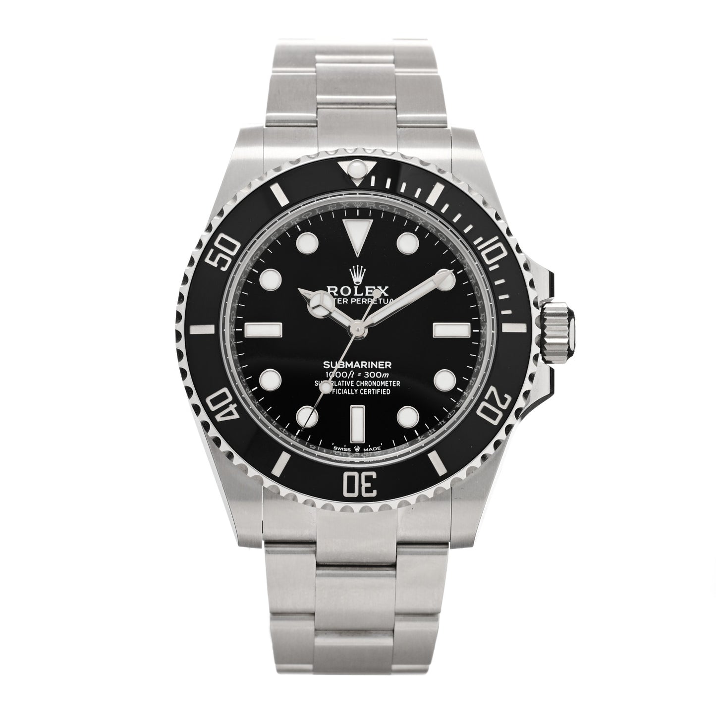 Stainless Steel 41mm Oyster Perpetual Submariner Watch Black 124060
