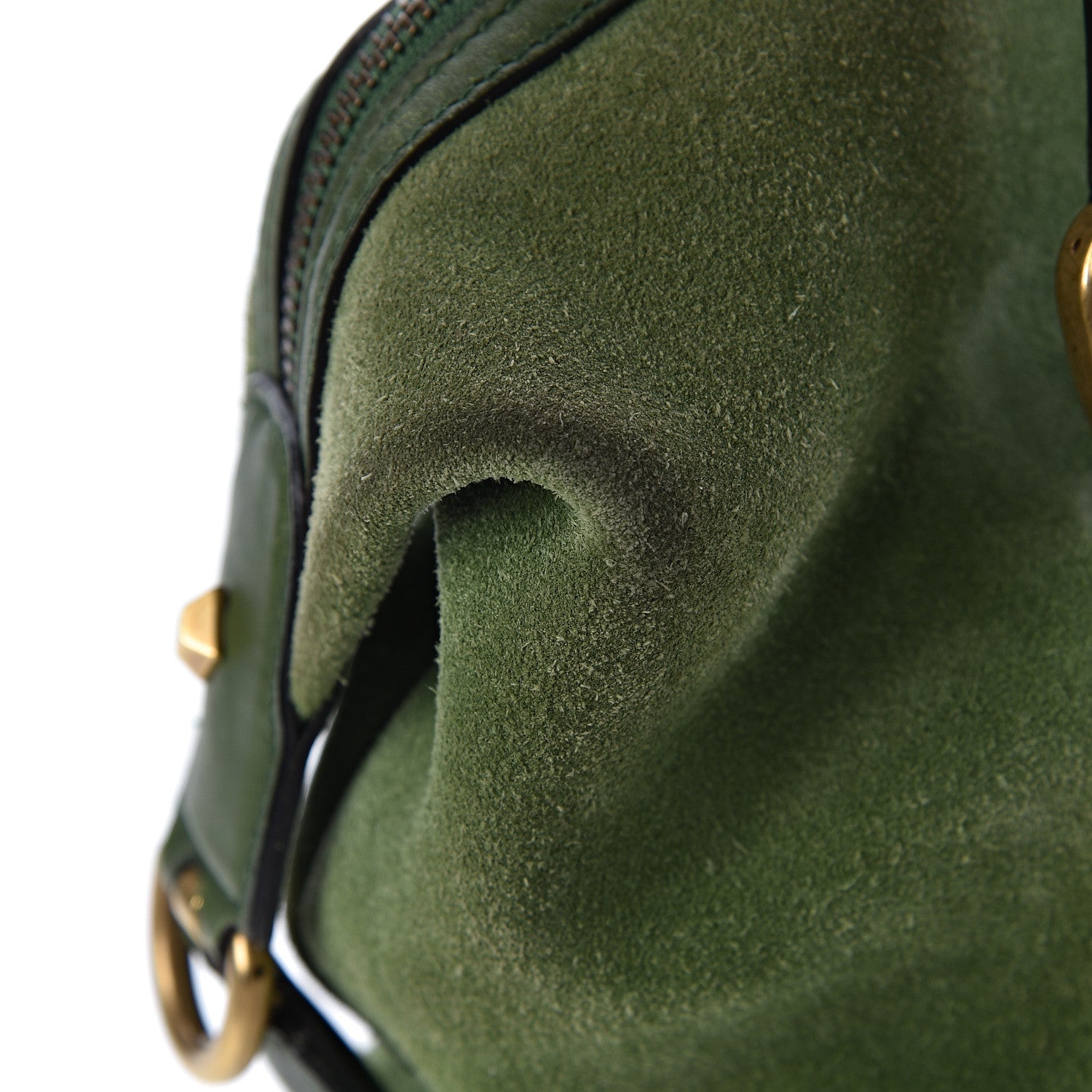 Gucci Suede Monogram Small Boston Green 11 of 19
