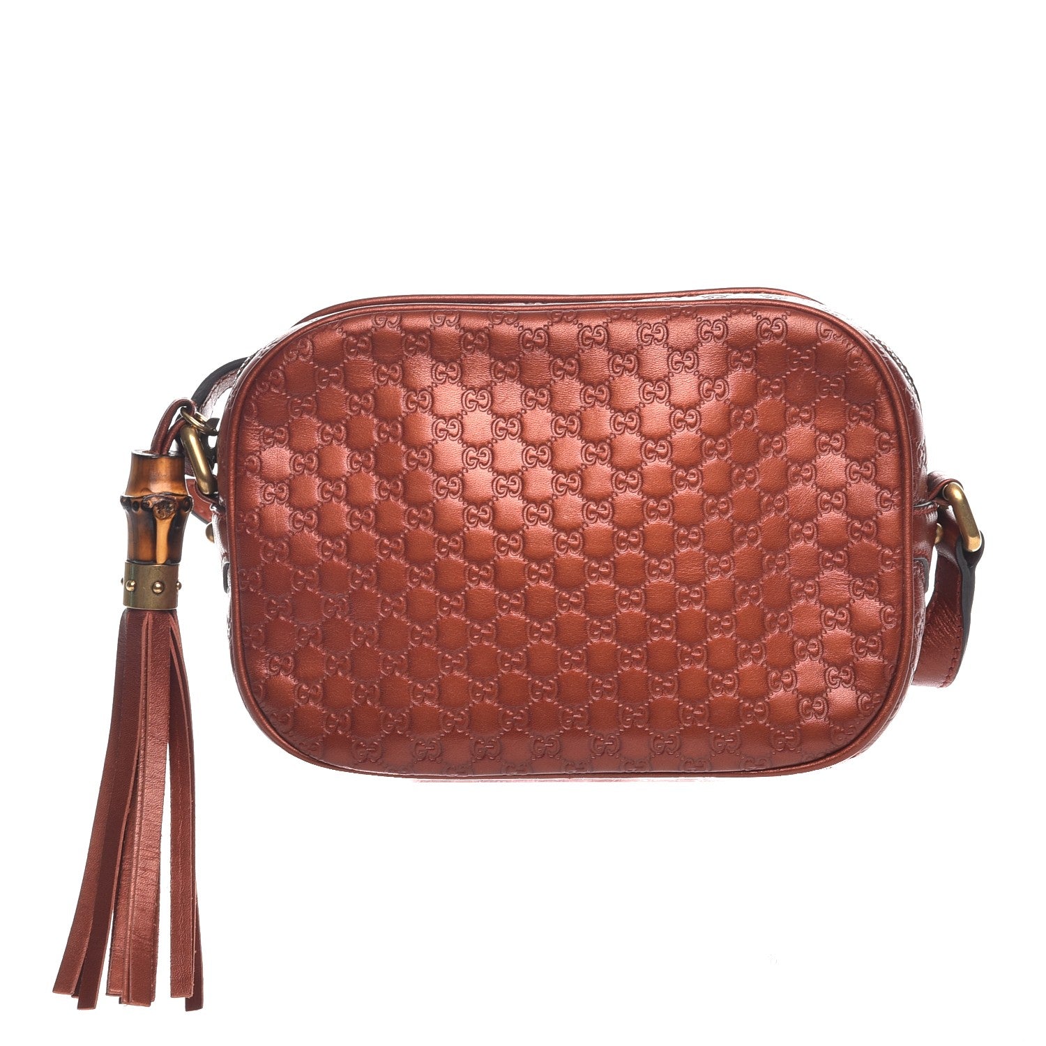 Gucci Metallic Microguccissima Sunshine Disco Crossbody Bag Burnt Orange 1 of 9