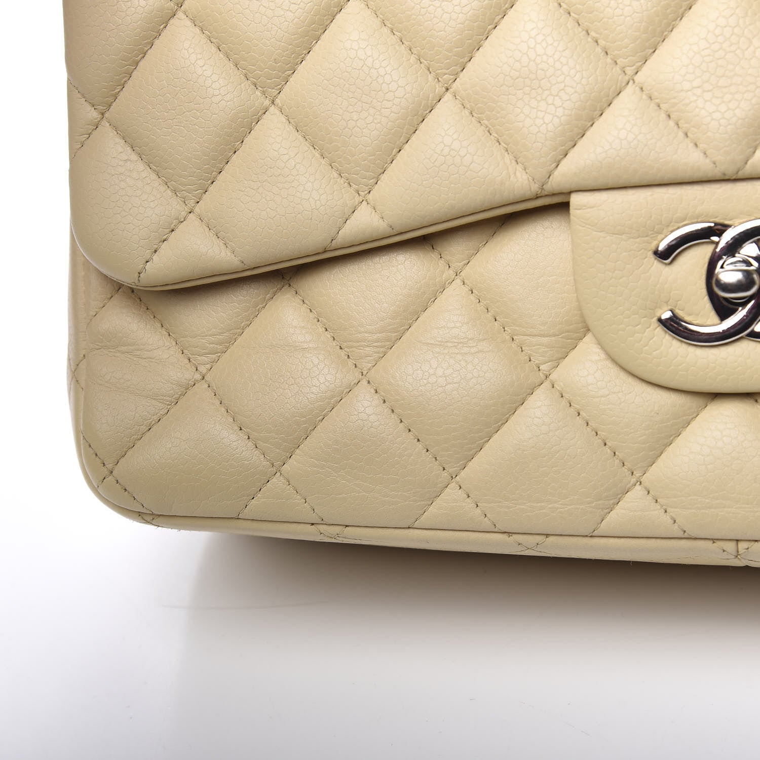 Chanel Caviar Quilted Jumbo Double Flap Beige Clair 9 of 18