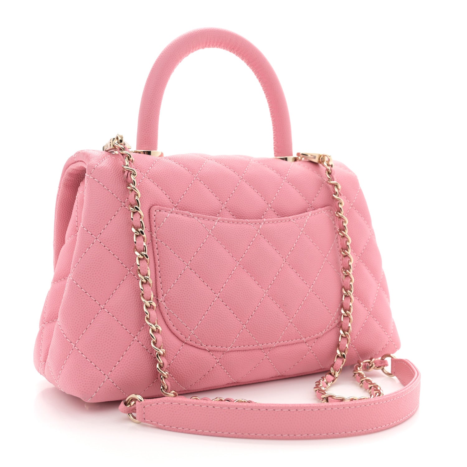 Chanel Caviar Quilted Mini Coco Handle Flap Pink 3 of 11