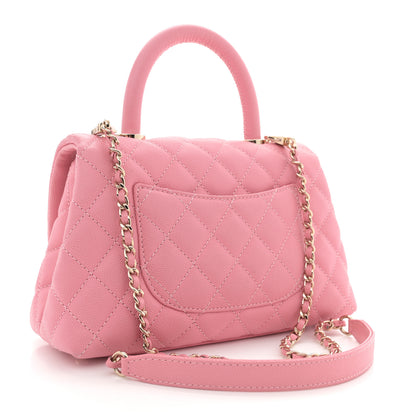 Chanel Caviar Quilted Mini Coco Handle Flap Pink 3 of 11