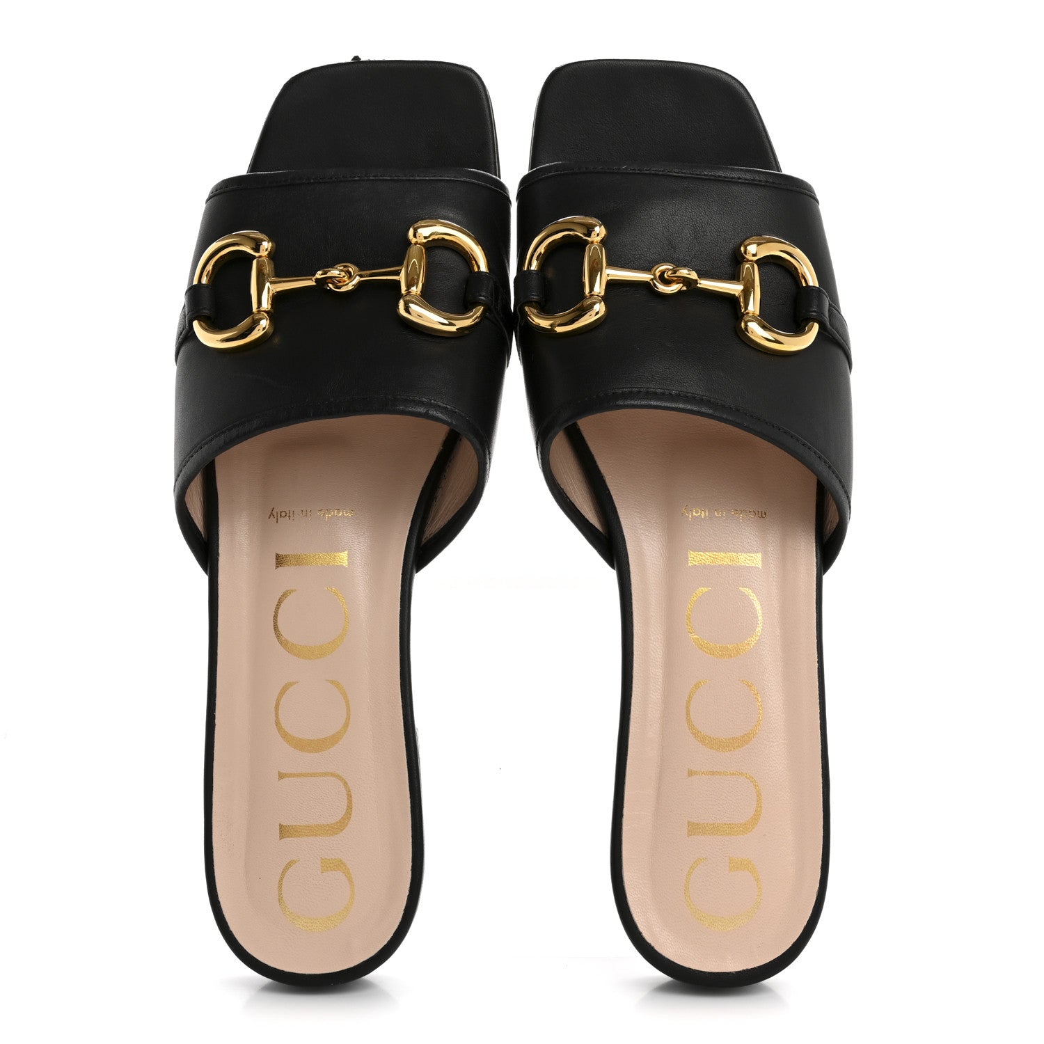 Gucci Nappa Horsebit Flat Slide Sandals 38 Black 2 of 13