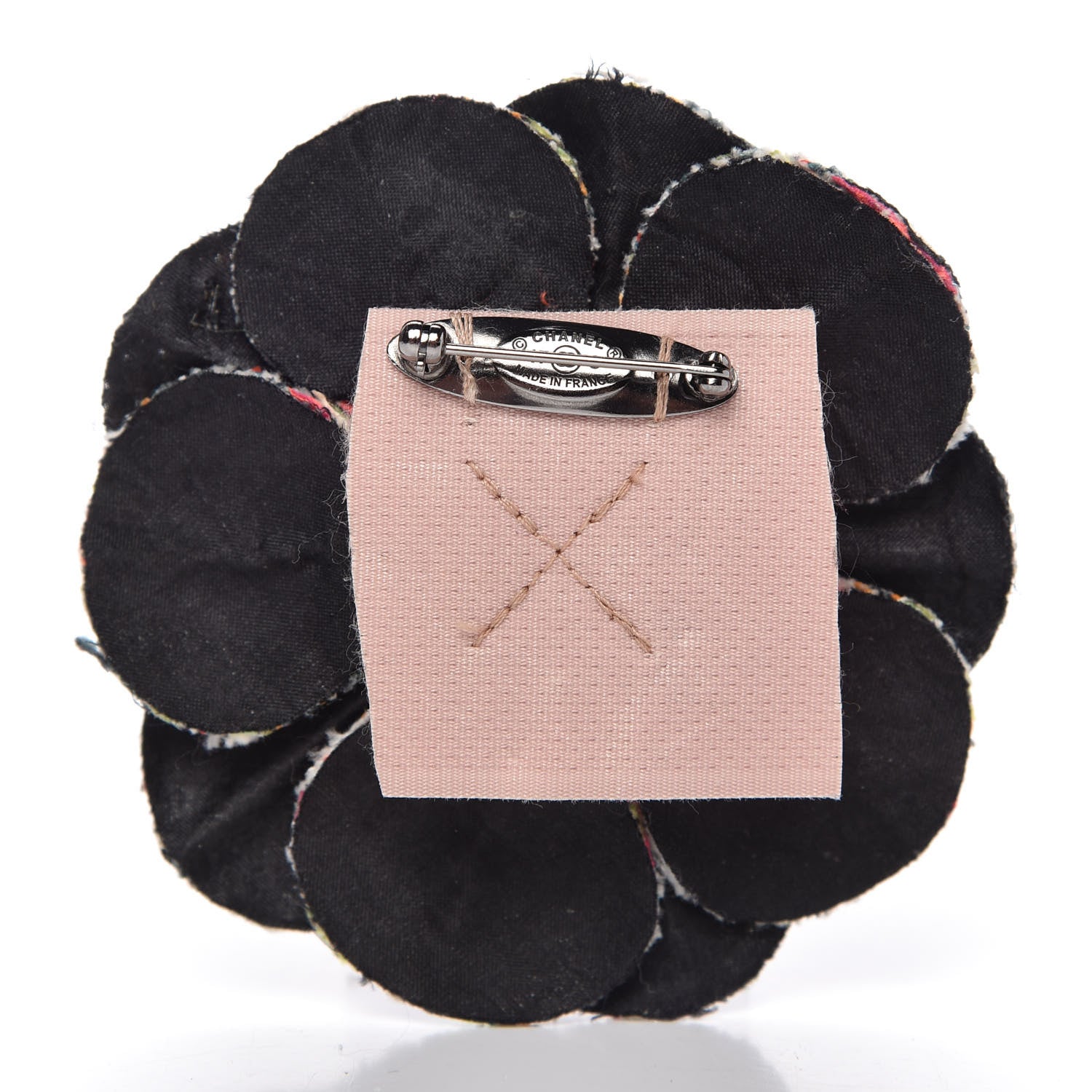 Chanel Tweed Camellia CC Pin Brooch Multicolor 3 of 4