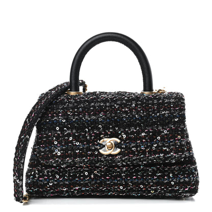 Chanel Tweed Sequin Mini Coco Handle Flap Black 1 of 11