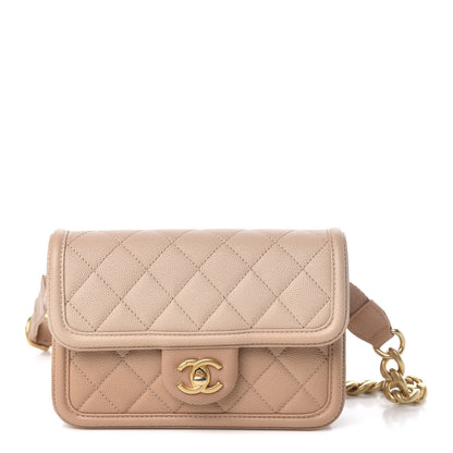 Chanel Caviar Quilted Sunset On The Sea Waist Bag Beige 1 of 9