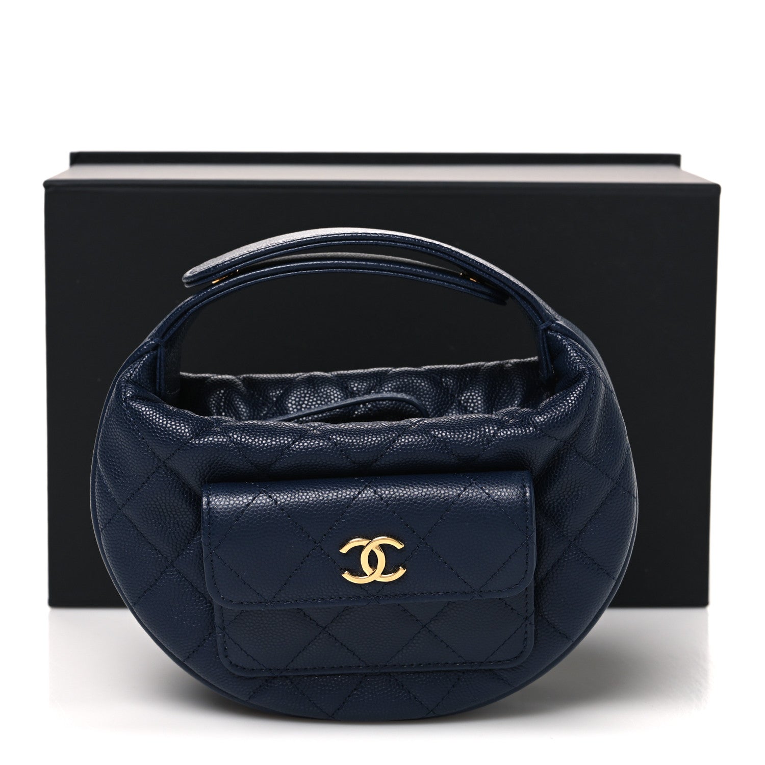 Chanel Caviar Quilted Polly Pocket Pouch Hobo Navy 11 of 11