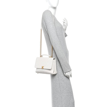 Chanel Grained Calfskin Small Stitched Flap White 2 of 10
