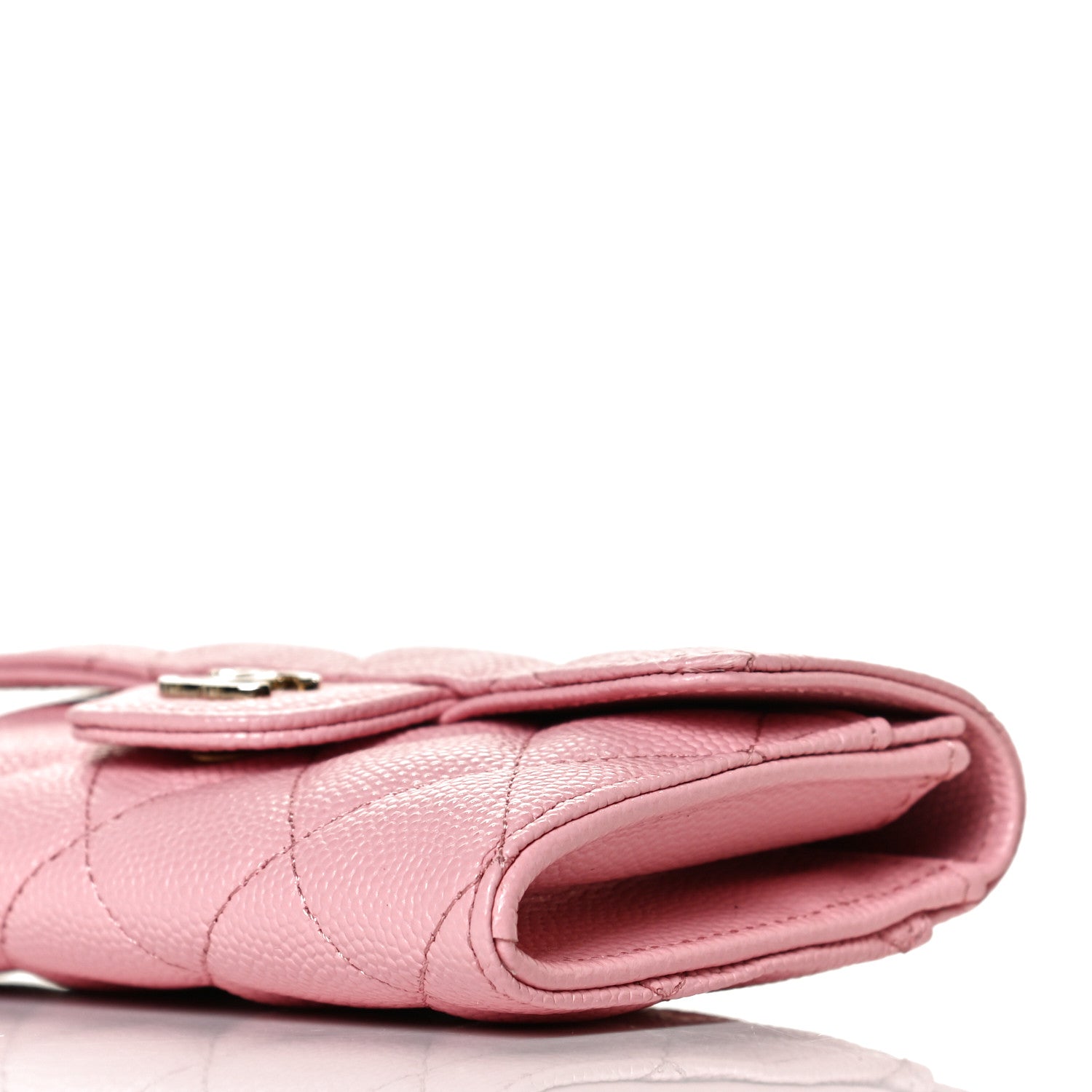 Chanel Caviar Quilted Flap Card Holder Wallet Light Pink 9 of 10