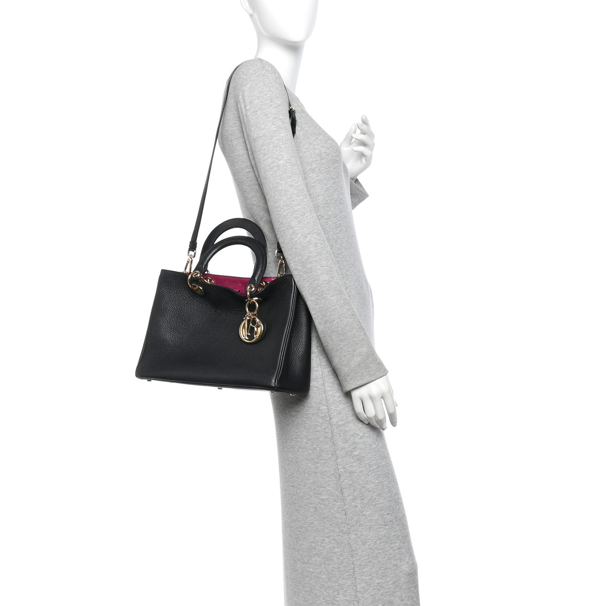 Bullcalf Medium Diorissimo Tote Black Rose Indien