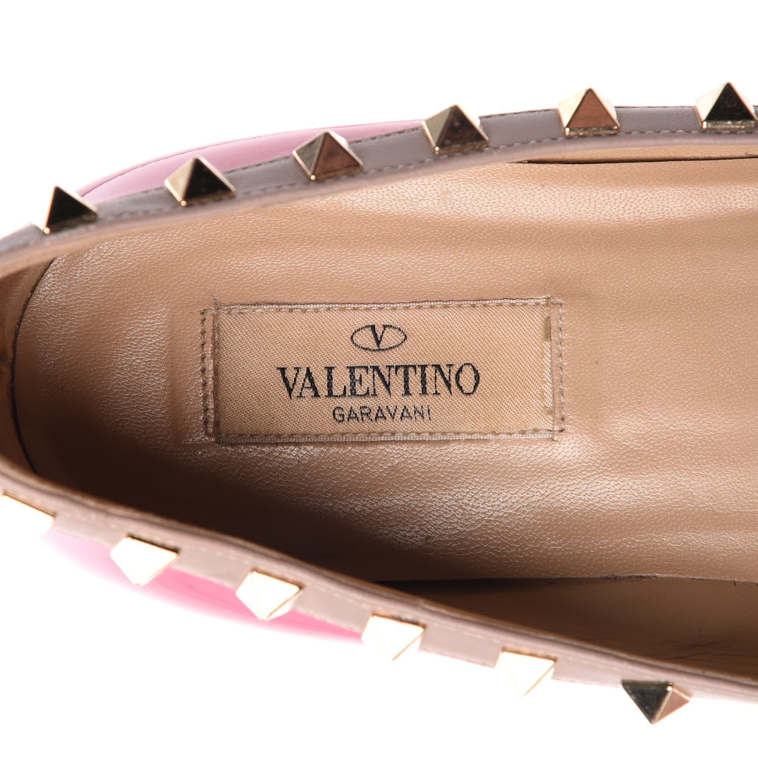 Valentino Garavani Patent Nappa Rockstud Ballerina Flats 39.5 Ninphea Poudre 9 of 20