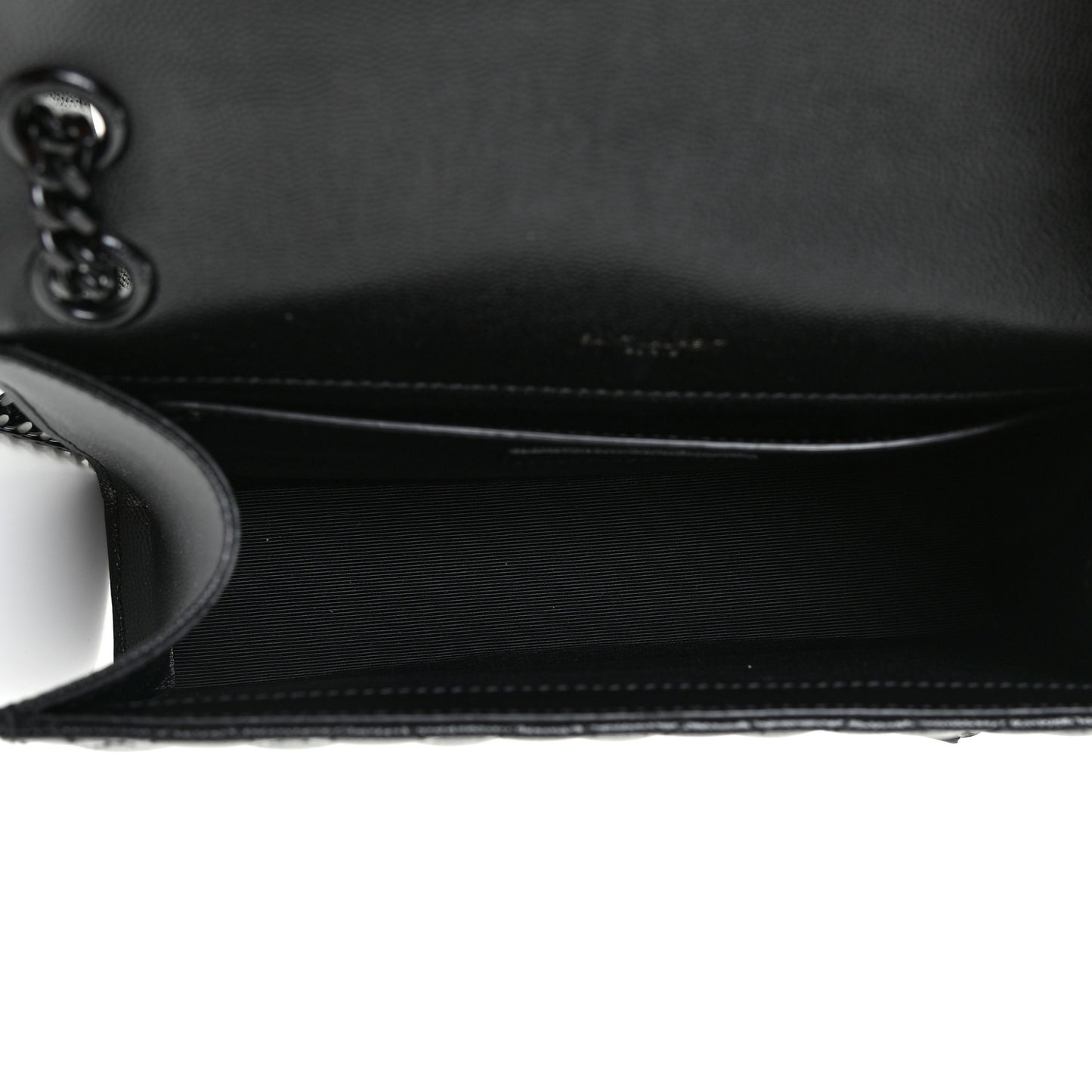 Grain De Poudre Textured Mixed Matelasse Triquilt Medium Monogram Satchel Black