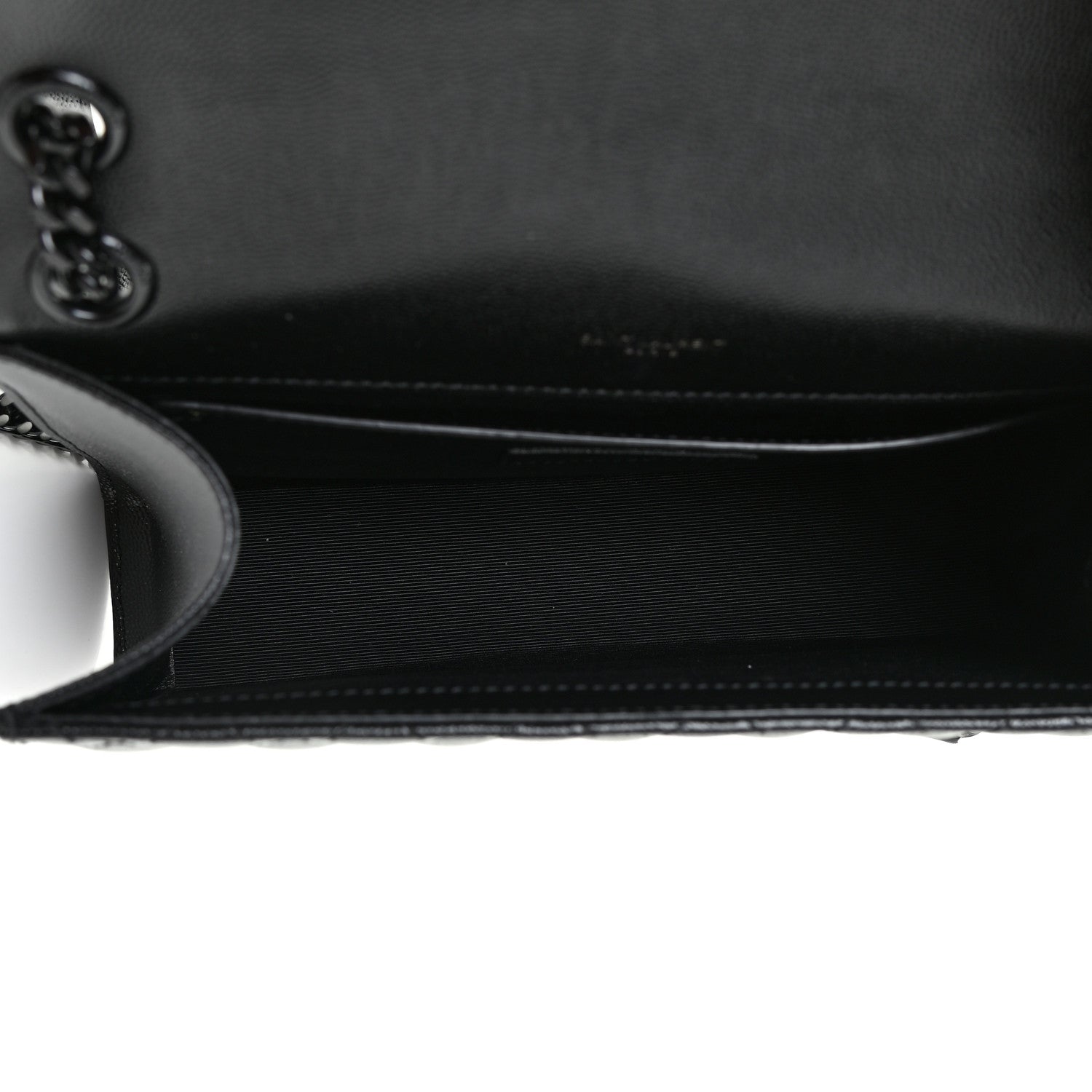 Saint Laurent Grain De Poudre Textured Mixed Matelasse Triquilt Medium Monogram Satchel Black 5 of 13