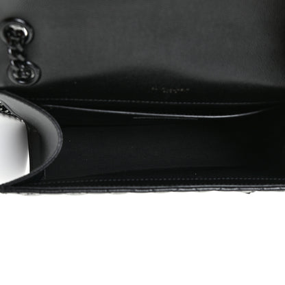 Saint Laurent Grain De Poudre Textured Mixed Matelasse Triquilt Medium Monogram Satchel Black 5 of 13