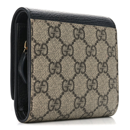 Gucci Dollar Calfskin GG Supreme Monogram Medium GG Marmont Wallet Black Beige Ebony 3 of 6