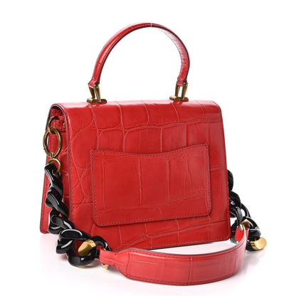 Marc Jacobs Calfskin Crocodile Embossed Uptown Shoulder Bag Flame 3 of 10