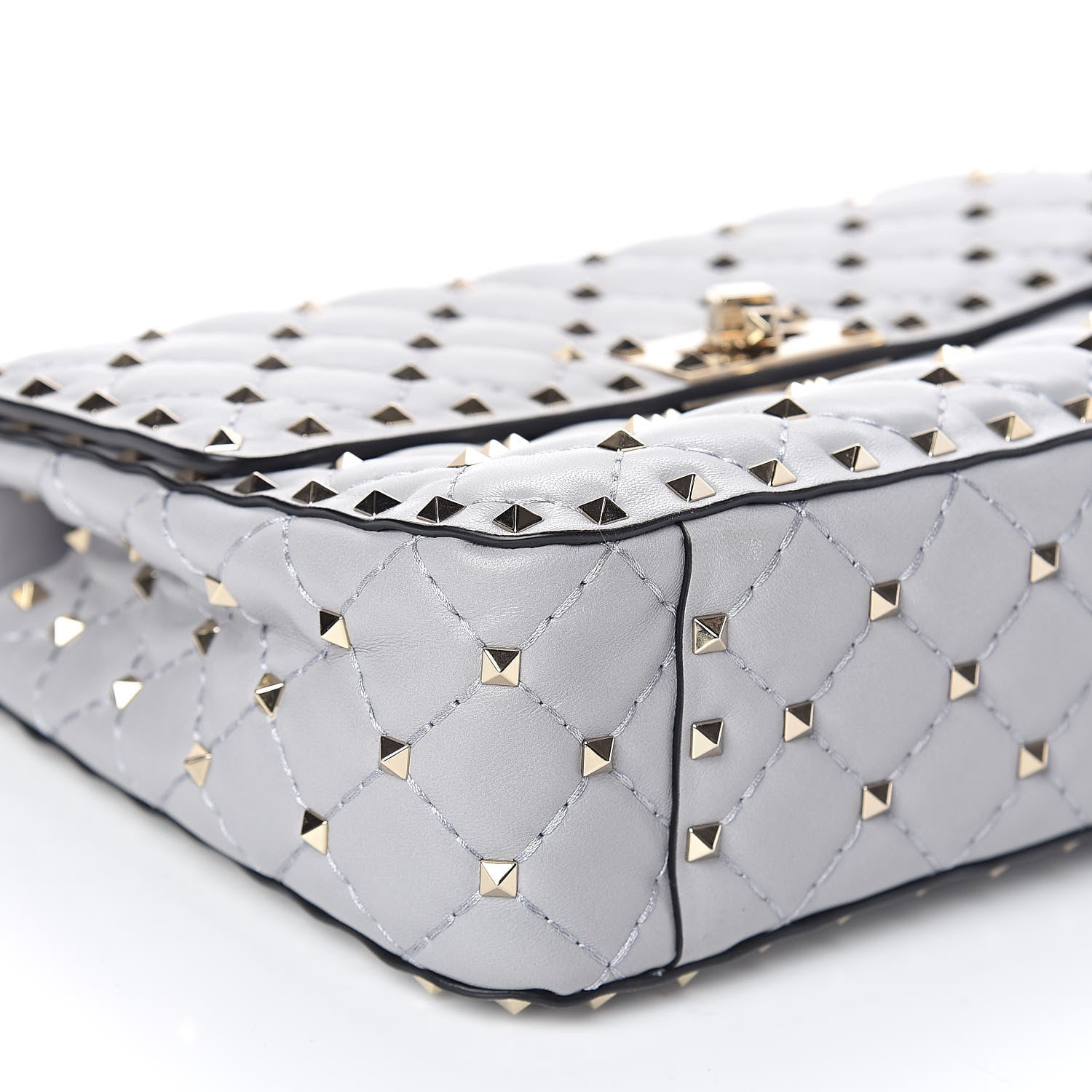Valentino Garavani Nappa Medium Rockstud Spike Shoulder Bag Pastel Grey 7 of 10