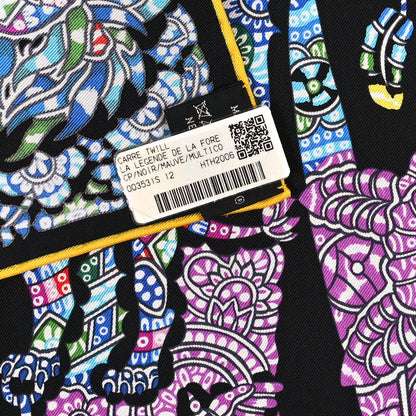 Hermes Silk La Légende De La Forêt Scarf 90 Black Mauve Multicolor 4 of 4