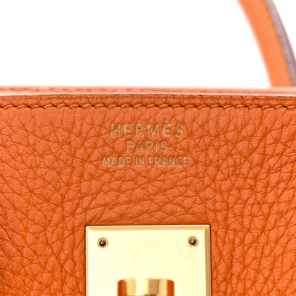 Hermes Taurillon Clemence Birkin 35 Orange 6 of 15