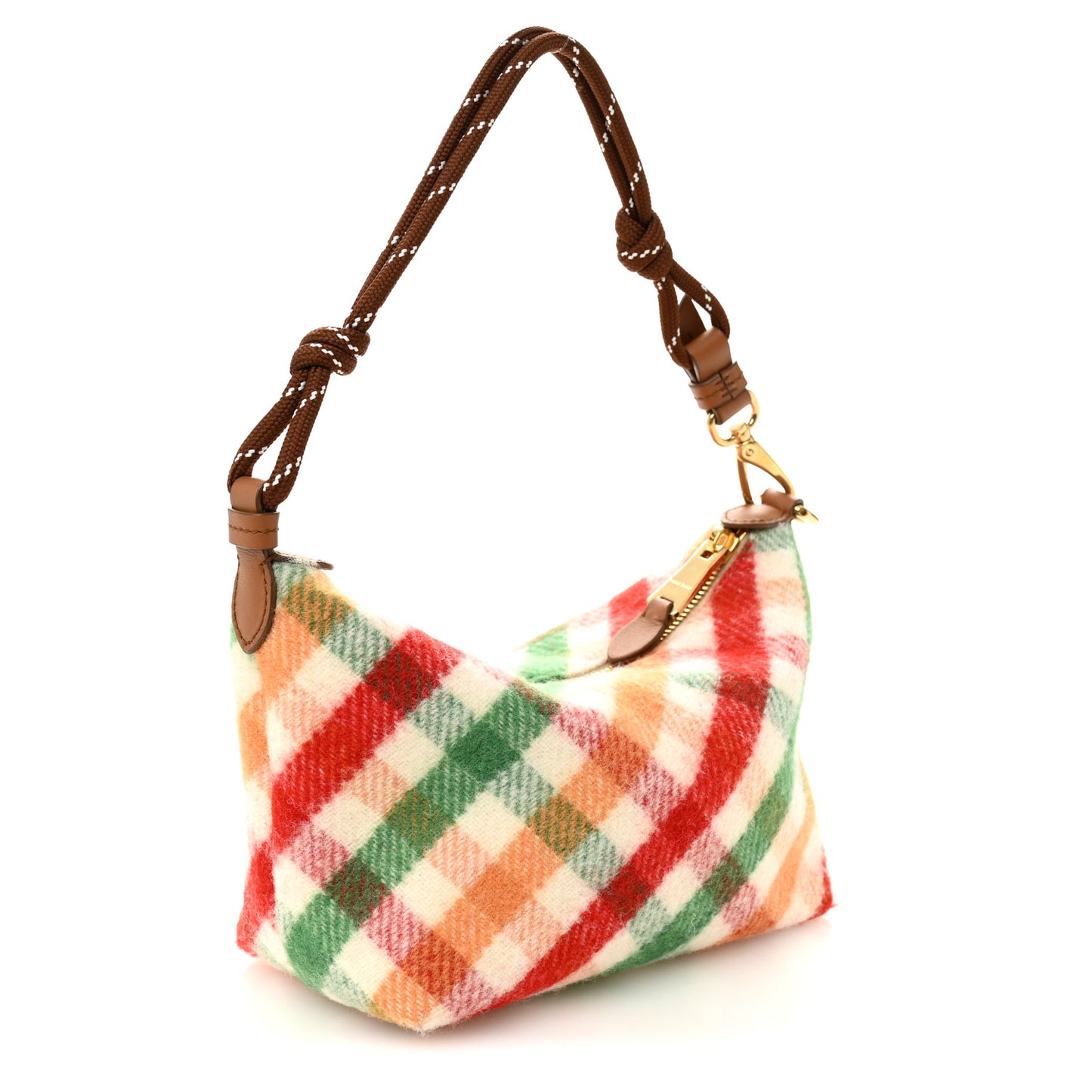 Wool Plaid Pouch Multicolor
