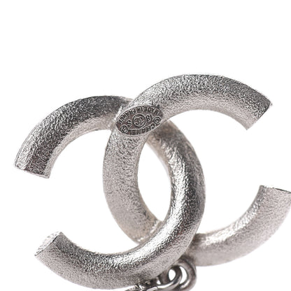 Chanel Baguette Crystal CC Drop Earrings Silver 4 of 4