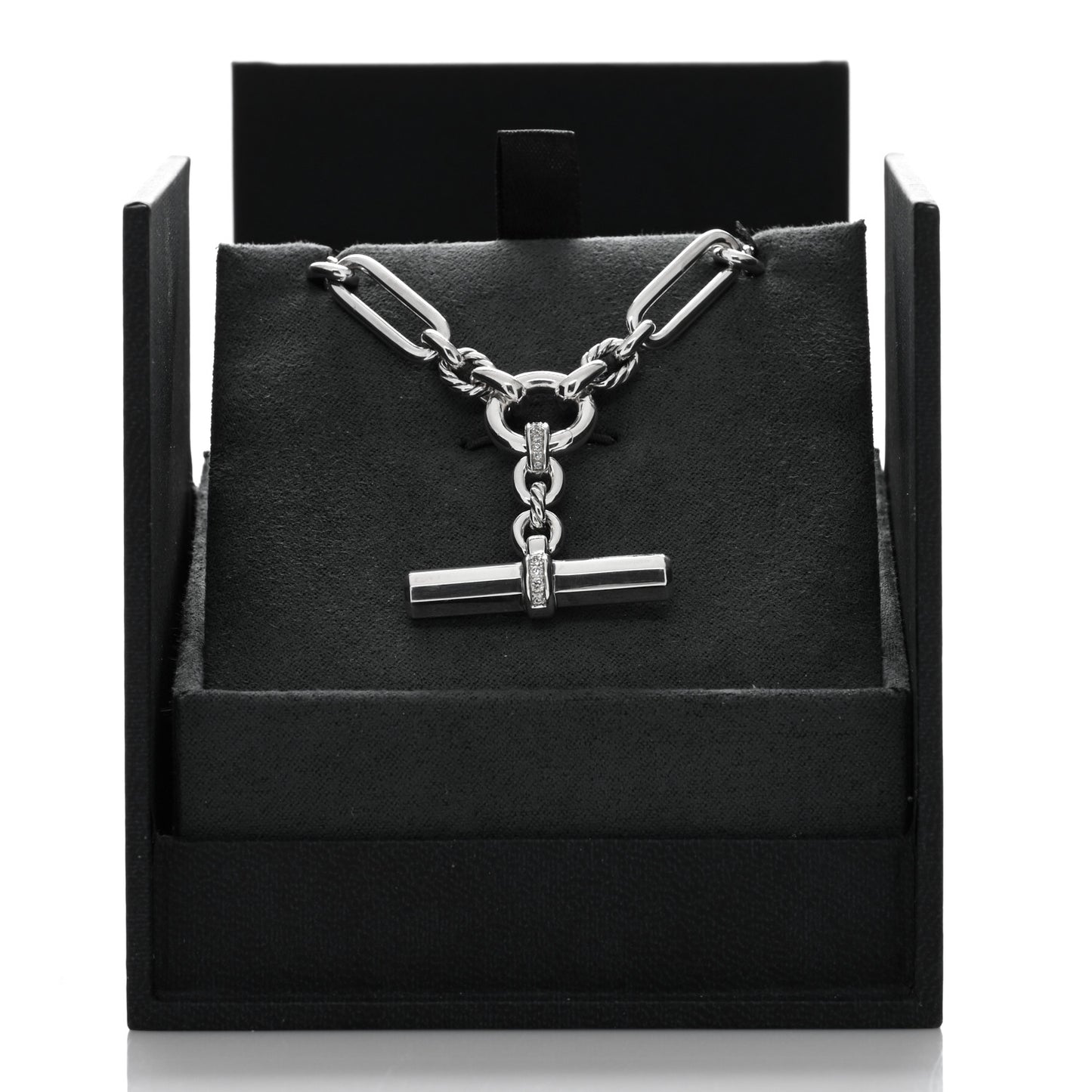 Sterling Silver Diamond Small Lexington Chain Necklace