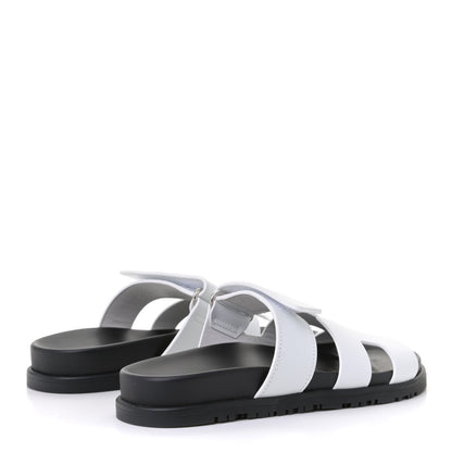 Hermes Calfskin Womens Chypre Sandals 36 White 3 of 4