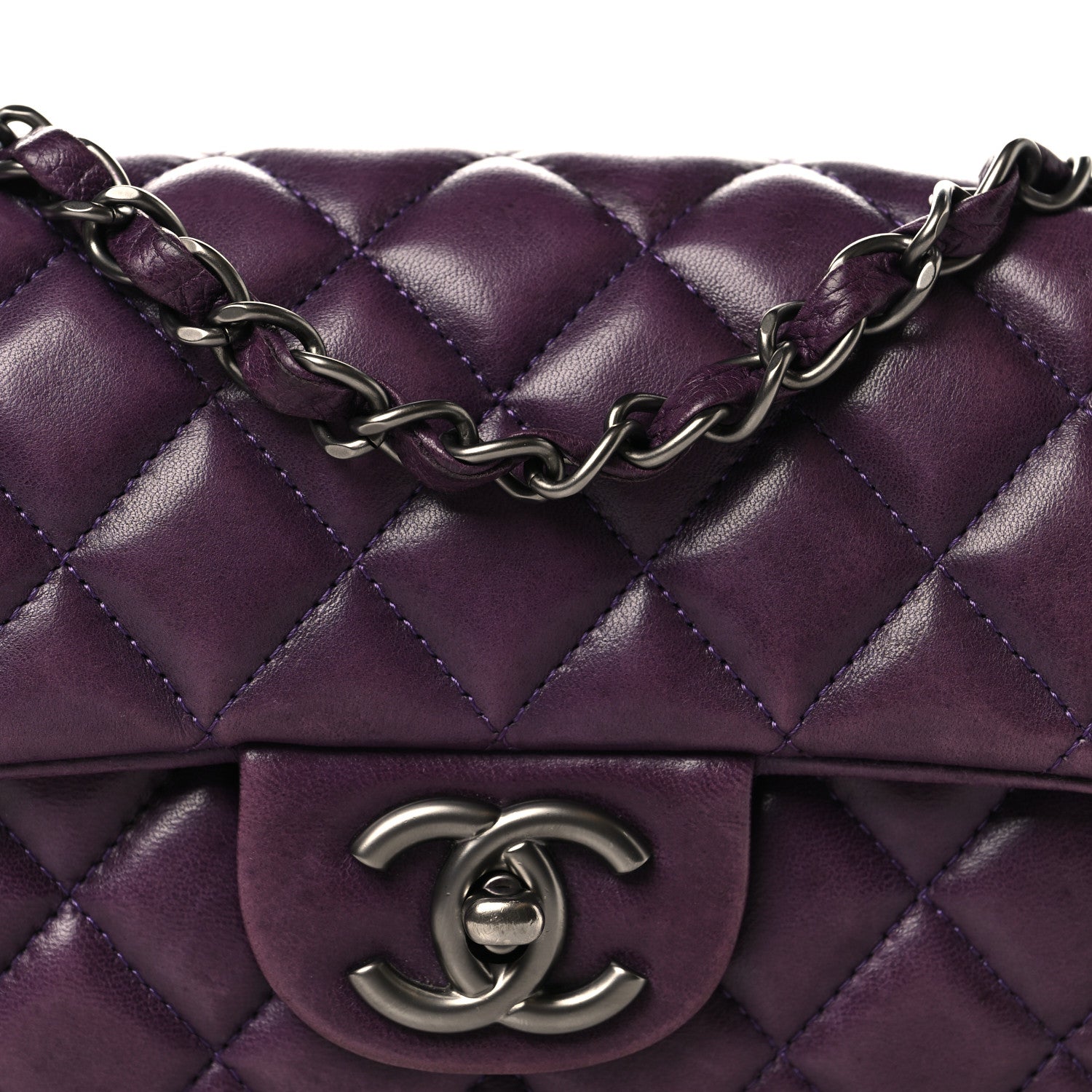 Chanel Lambskin East West Flap Purple 7 of 9