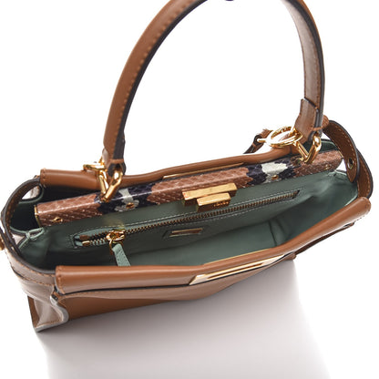 Fendi Vitello Seta Shiny Nappa Ayers Medium Peekaboo Iconic Satchel Brownie Menta 6 of 8