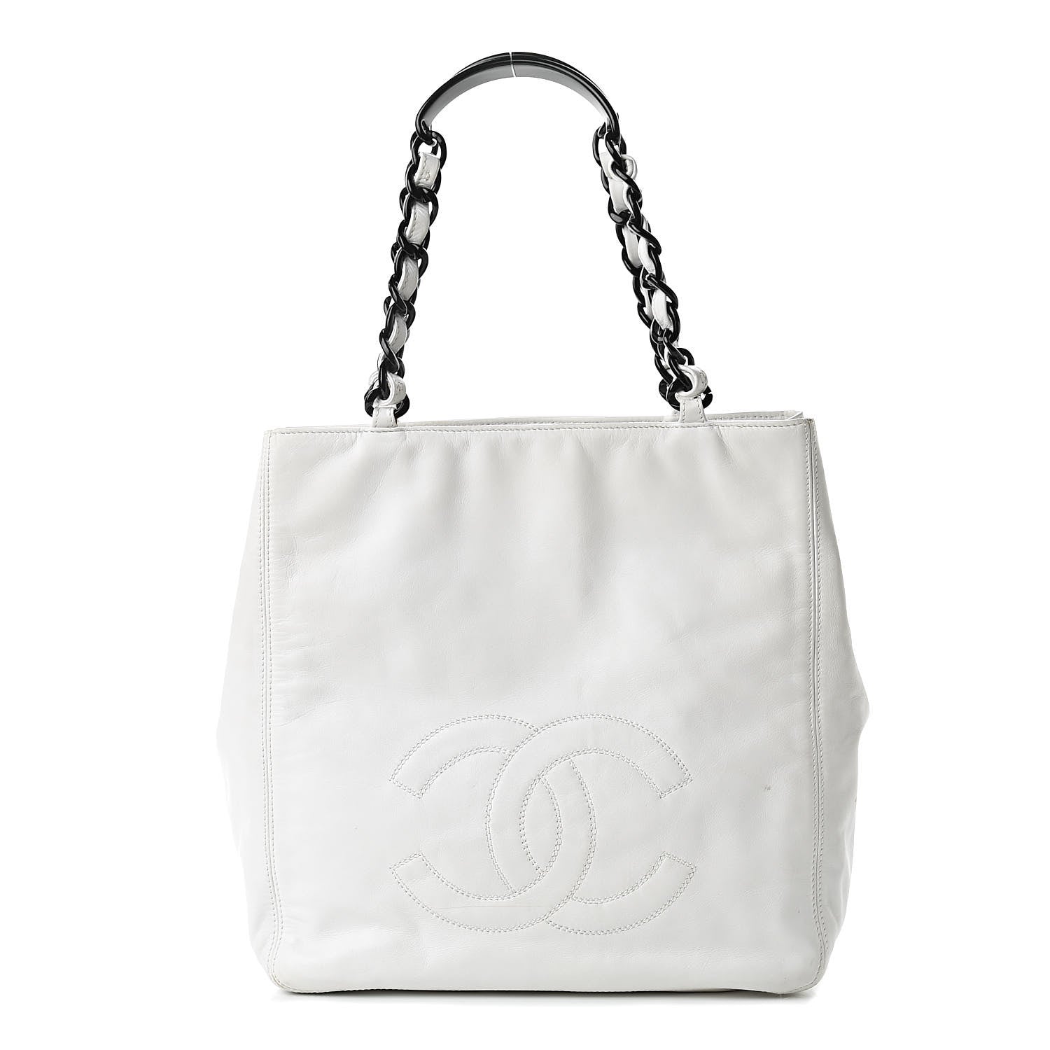 Chanel Calfskin Chain CC Small Tote White 1 of 22